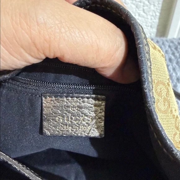 Gucci Beige and Dark Brown Shoulder Bag